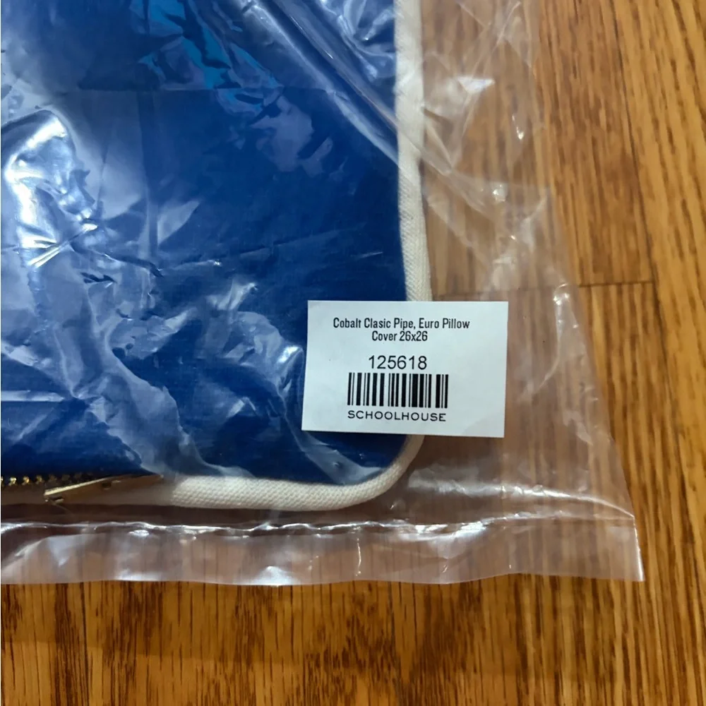 NEW Schoolhouse Cobalt Classic Piped Pillow Cover